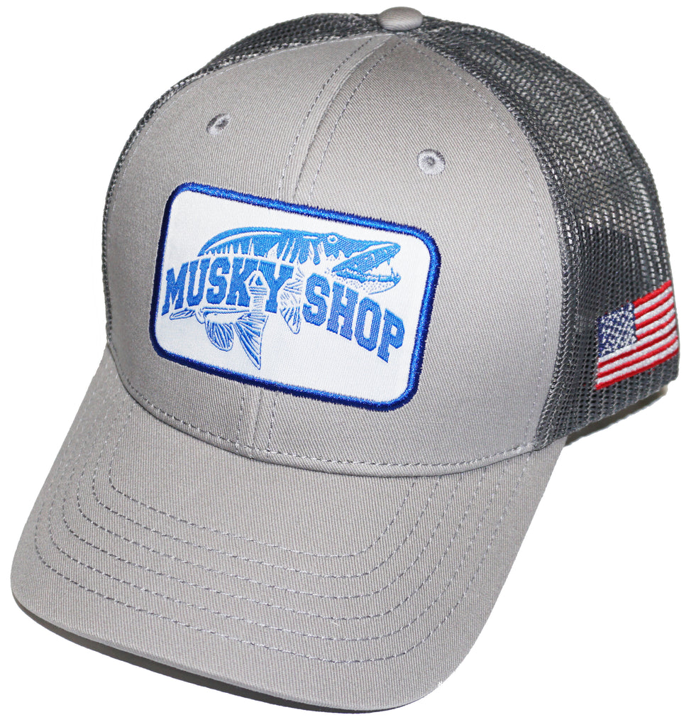 Musky Shop Gray/US Flag Mesh Cap-Steven Paul Signature Series