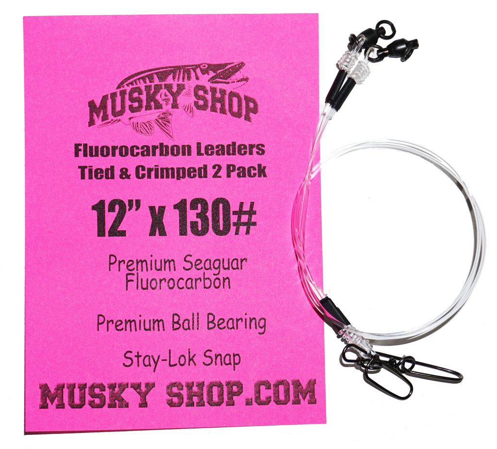 Musky Shop Tied And Crimped Flouro Leaders 2 pack